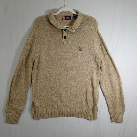 Chaps By Ralph Lauren Men’s Brown Knit Pullover Sweater Sz Medium Elbow Patches - Picture 13 of 14